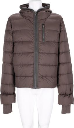 Rick Owens Cropped Padded Jacket With Horizontal Quilting And Hood
