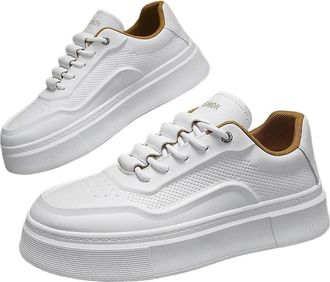 Generic ZBDP Mens Casual Fashion Vulcanized Shoes Low-top Male Casual Trendy Flat Running Sports Shoes White