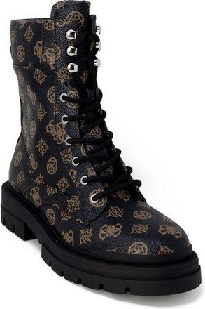 Guess Brown Artificial Leather Lace-Up Womens Boots