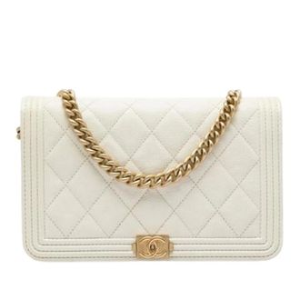 Chanel Pre-owned Wallet on Chain - Dames - Pre-owned - Wit - Maat: ONE Size Leer