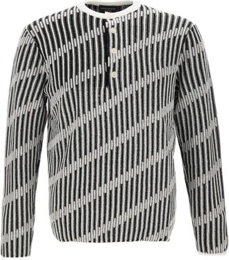 Emporio Armani Maglione con effetto jacquard - Bianco