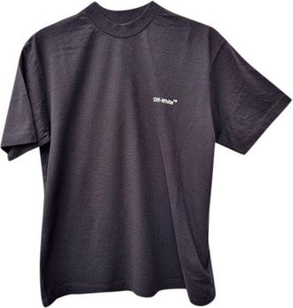 Off-white black cotton jersey diagonal logo T-shirt Size XS