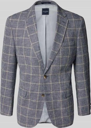 Christian Berg Leinensakko mit Reverskragen in Blau, Gr&ouml;&szlig;e 26