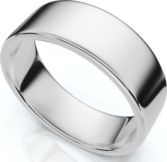 Pompeii3 7mm Flat High Polished Wedding Band 950 Platinum Size Selectable