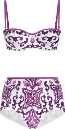 Dolce & Gabbana Majolica Print Bikini Swimsuit-Donna