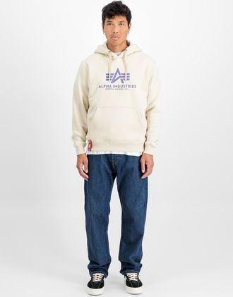 Alpha Industries Hoodie ALPHA INDUSTRIES Basic Hoodie BL, Herren, Gr. XXL, weiss (vintage wei&szlig;), Obermaterial: 80% Baumwolle, 20% Polyester, regular fit, Sweatshirts H