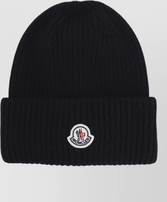 Moncler ribbed virgin wool cashmere beanie
