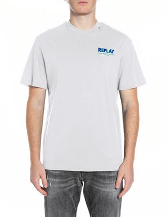 Replay T-Shirt REPLAY, Herren, Gr. XXL, natural wei&szlig;, Jersey, Obermaterial: 100% Baumwolle, bedruckt, regular fit h&uuml;ftbedeckend, Rundhals, abgesteppte Kante,