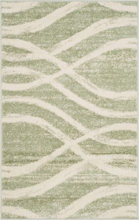 Safavieh Alfombra de polipropileno verde/beige, 122 x 183 cm