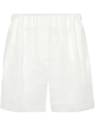 Brunello Cucinelli elasticated-waist cotton shorts - women - Cotton - 42 - White