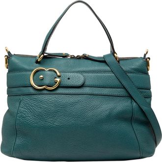 Gucci Pre-owned Handbags, female, Green, Size: ONE SIZE Pre-owned Leather Satchel Bag