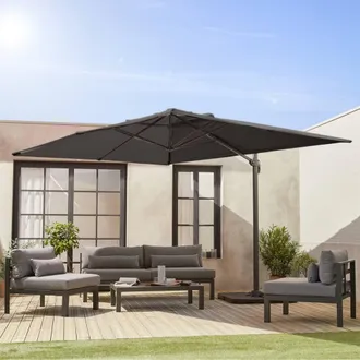 Sweeek 3x4m Rectangular Cantilever Parasol in Grey