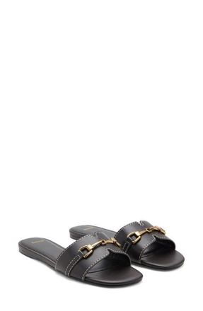 Mango Bit Slide Sandal in Chocolate at Nordstrom, Size 7.5Us