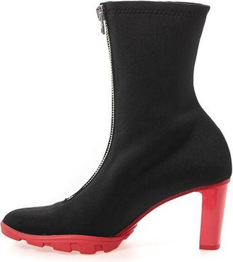 Alexander McQueen Womens Black Neoprene Ankle Boots