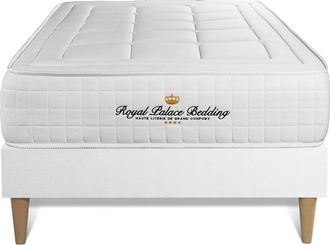 Royal Palace Bedding Royal Palace Bedding - Base Tapizada Blanco + Colch&oacute;n Con Espuma Viscoel&aacute;stica 90 X 190
