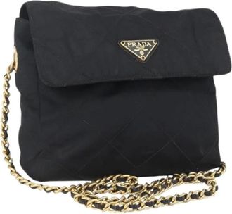 Prada Pre-owned Cross Body Bags, female, Black, Size: ONE SIZE Pre-owned Nylon Cross Body Bag