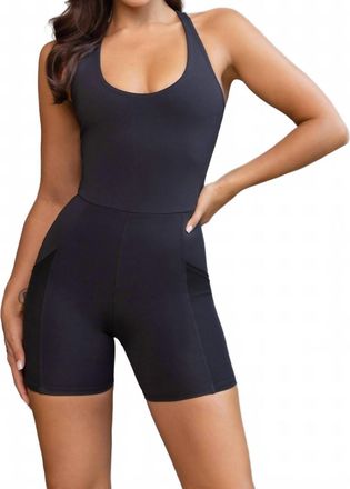 Heroine Sport Lola Bold Cross-Back Romper In Black