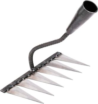 OEM Rastrillo De Jard&iacute;n De Metal, De Acero Al Carbono Endurecido, Para Desherbar, Cavar Y Aflojar La Tierra (7 Dientes)
