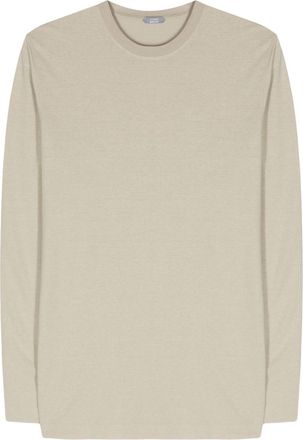 Zanone crew-neck organic cotton T-shirt - men - Organic Cotton - 46 - Neutrals