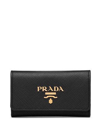 Prada snap key case - women - Calf Leather - One Size - Black