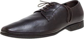 Giorgio Armani Dark Brown Leather Classic Oxfords