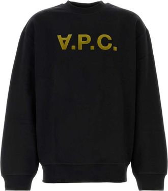 A.P.C. Black Crewneck Logo Sweatshirt