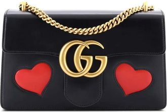 Gucci Marmont Chain Patchwork Leather Medium shoulder bag - Zwart