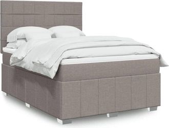 vidaXL Vidaxl - Cama Box Spring Con Colch&oacute;n Tela Gris Taupe 140x200 Cm