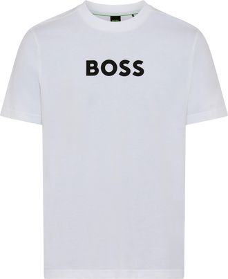 Boss Green by Hugo Boss T-Shirt BOSS GREEN, Herren, Gr. XXL, wei&szlig;100, Single Jersey, Obermaterial: 100% Baumwolle, unifarben, regular fit normal, Rundhals, Shirts T-Shirt, Ru