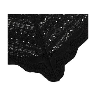 Rosemunde Tops, Dames, Zwart, L, Longsleeve Silk T-shirt W/ Lace