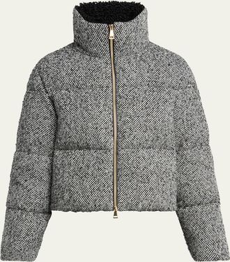 Moncler Brezesse Wool-Blend Short Down Jacket