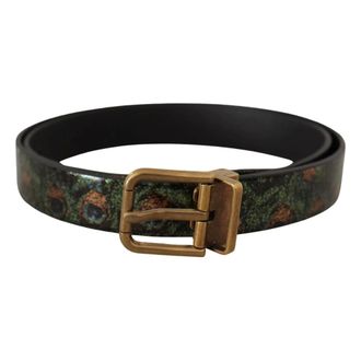 Dolce & Gabbana Belts, male, Multicolor, ONE SIZE, Multicolor Leather Belt with Bronze Metal Buckle
