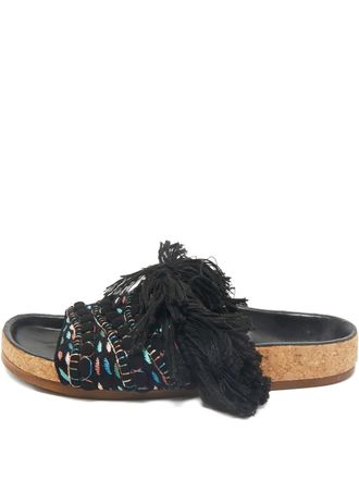 Chlo&eacute; crochet tassel sandals - Black