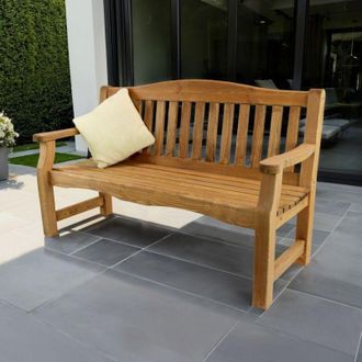 Zest Zest Lara Wooden Garden Park Patio Bench Seat 3 Seater 1.6m