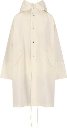 Jil Sander Trendy Regenjas - Dames - Regenjassen - Wit - XS - Katoen - Jassen