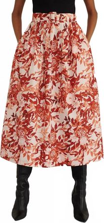 Banjanan Magdalena Midi Skirt In Bibi Rose Chocolate