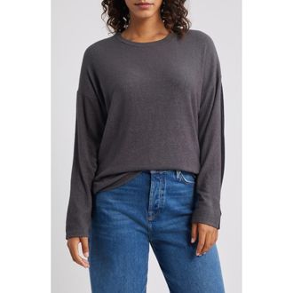 Loveappella High-Low Tunic Top in Grey/Black at Nordstrom, Size X-Small