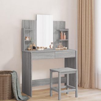 vidaXL Tocador Con Espejo Color Gris Sonoma 96x39x142 Cm Vidaxl