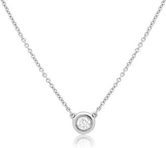 Diana M. Jewels 14 kt white gold, 18 diamond pendant featuring one 0.20 cts tw round diamond