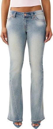 True Religion Joey Low Rise Flare Leg Jeans in Salt Water at Nordstrom, Size 23