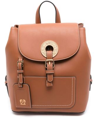 Love Moschino Rugzak met logoplakkaat - Bruin