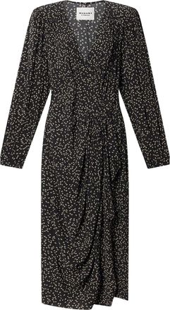 Isabel Marant Scattered Print Midi Dress with V-Neckline