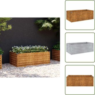 vidaXL The Living Store Letto Rialzato da Giardino 100x50x36 cm in Acciaio Corten - Letto rialzato