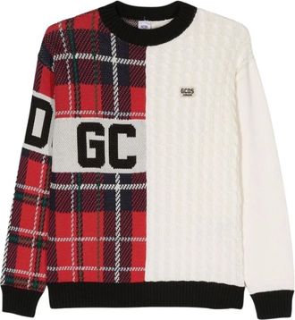 GCDS Kids Sweatshirts, male, Multicolor, 12 Y, Maglia natalizio con collo tondo maniche lunghe e logo ricamato