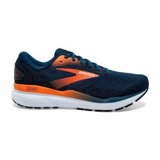 Brooks Mens Ghost 16 Running Shoes In Blue Opal/black/nastirtium