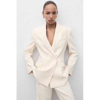 Mango regular blazer lichtgeel