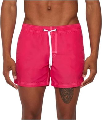 Sundek Rode Zee Zwemshorts Elastische Taille - Heren - Strandmode - Rood - XL - Nylon - Badmode