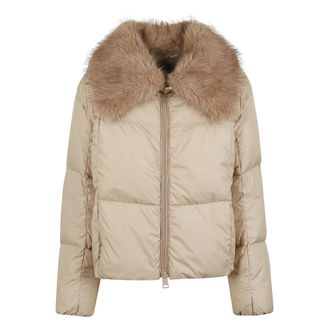 Herno Dames, Jassen, Beige, Maat: XS Leer