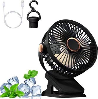 No Brand Ventilador Usb Silencioso - Mini Ventilador De Escritorio, 5 Velocidades, Rotaci&oacute;n De 360&deg; - Ventilador De Pared Peque&ntilde;o, Ideal Para La Oficina, El Ho