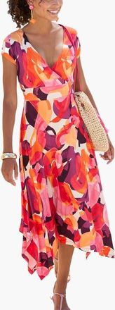 Lascana Womens Handkerchief Hem Dress in Pink-Printed at Nordstrom, Size 10